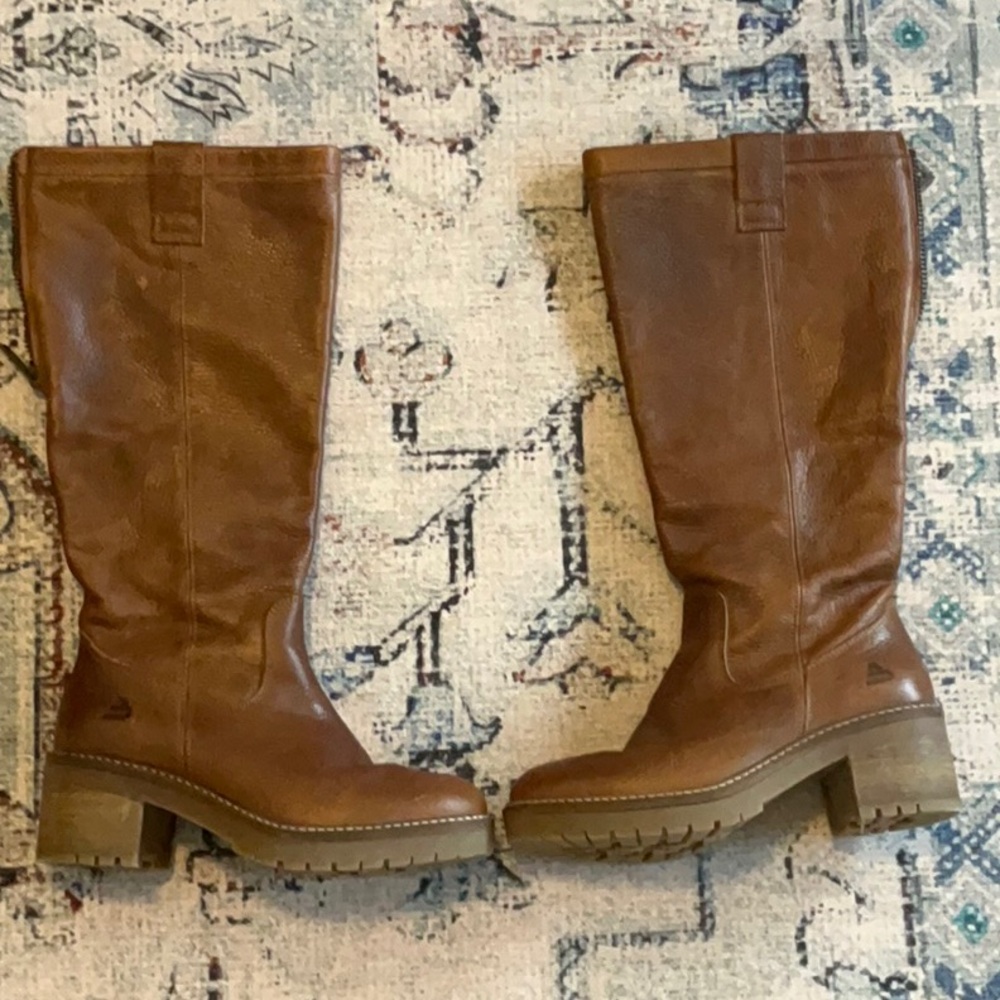 Brown Leather Knee-High Boots